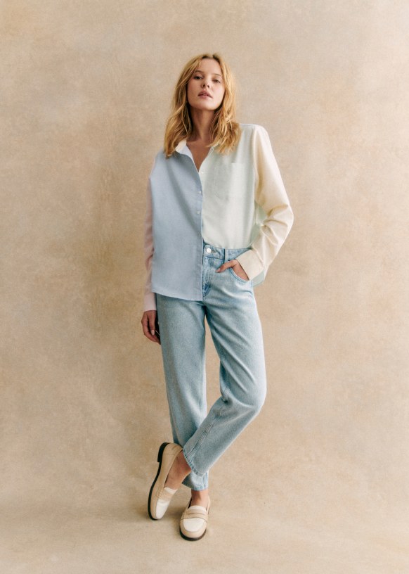 Le Mum Trousers - Denim Blue - Organic cotton - organic textile - Sézane