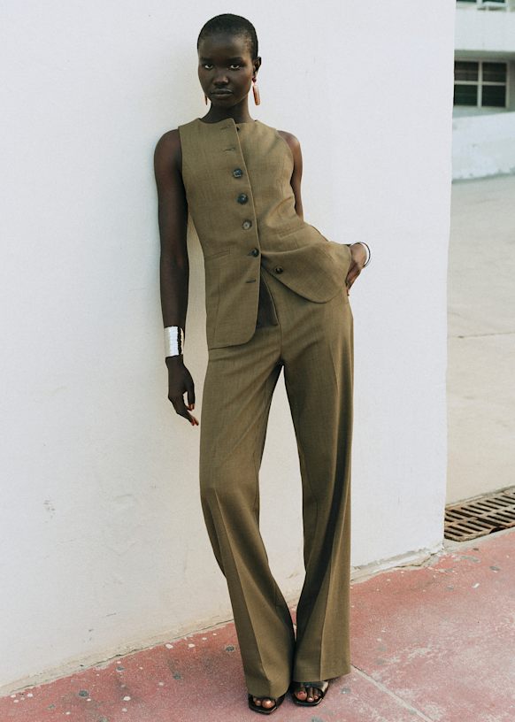 Martin Trousers - Olive Green - Viscose ECOVERO™ LENZING™ - Sézane