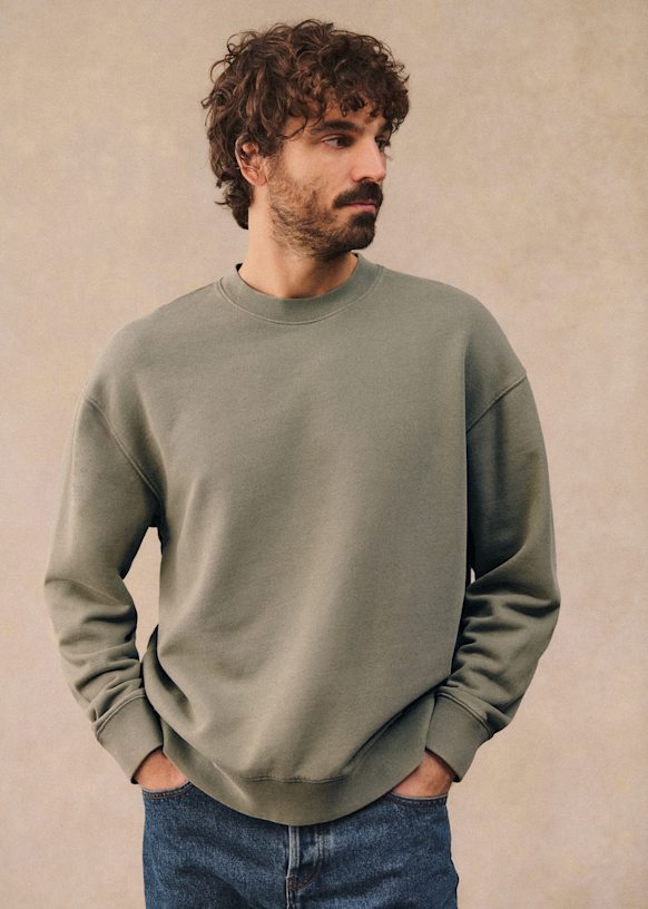 レビュー高評価の商品!の商品をすべて Boxy Sweatshirt Sézane - Cotton Organic - Black Washed - トップス