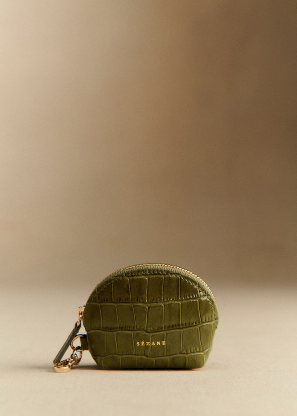 Sacha Coin Purse - Denim Croco - Bovine leather - Sézane