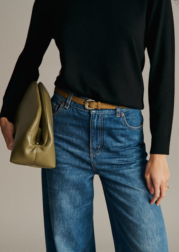 Elodie Belt - Glossy Black - Bovine leather - Sézane