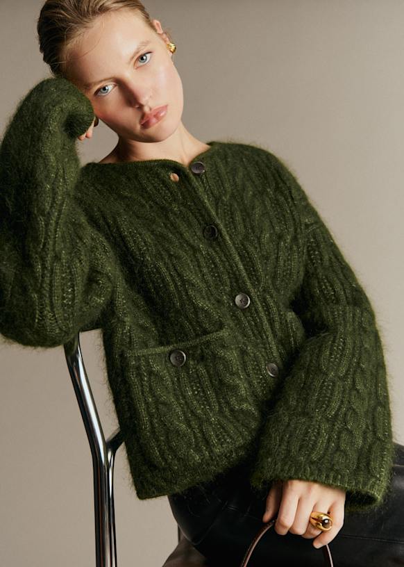 Gaia Jacket - Dark Taupe - Kid mohair - Sézane