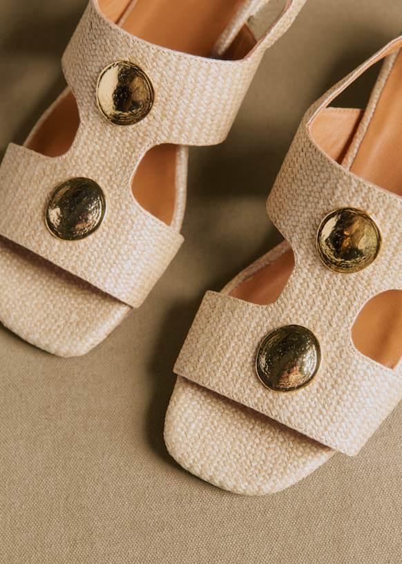 LYANA Sandals - Honey Snake - Goat Leather - Sézane
