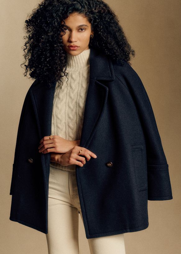 SEZANE ネイビージャケット Michele Jacket - Navy - Recycled polyester - Sézane