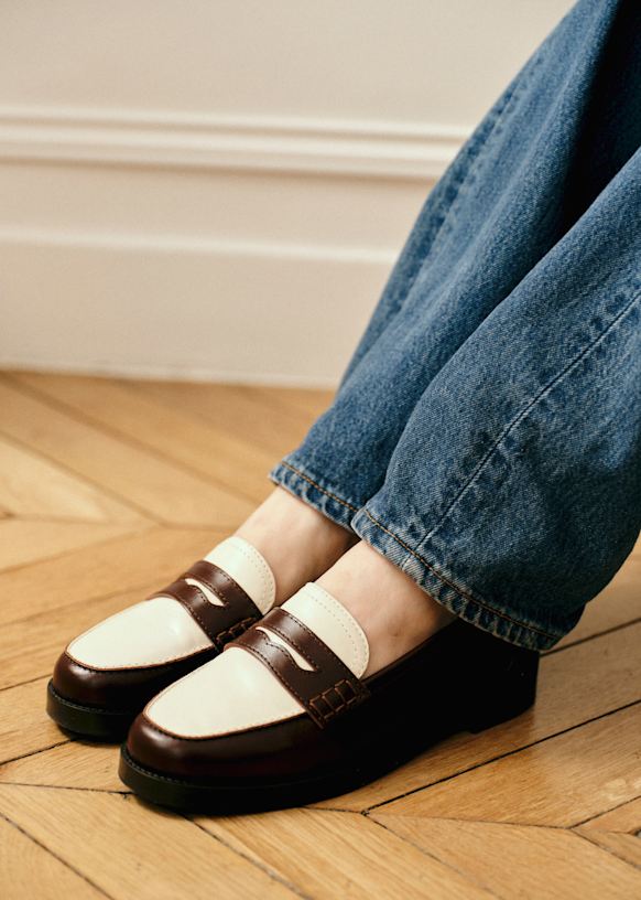 Andrea Loafers - Toffee and Chocolate - Bovine leather - Sézane