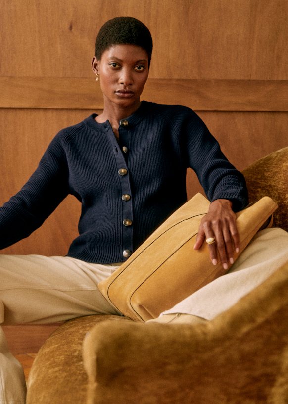 Isaure Cardigan - Navy - 0rganic cotton - textile made from