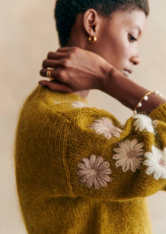 Suzon Jumper - Mottled Beige - Kid mohair - Sézane