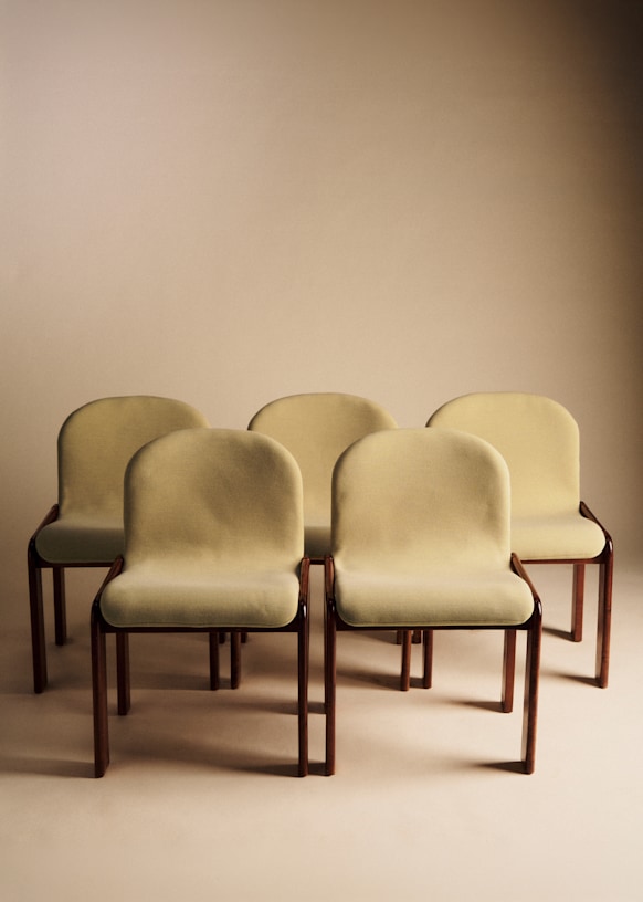 Lot of 5 chaises style Scarpa vintage