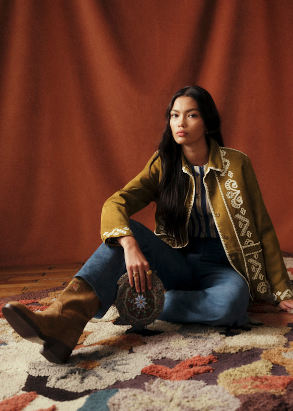 Wilo Jacket - Sézane x Baziszt - Bronze with Ecru Embroidery