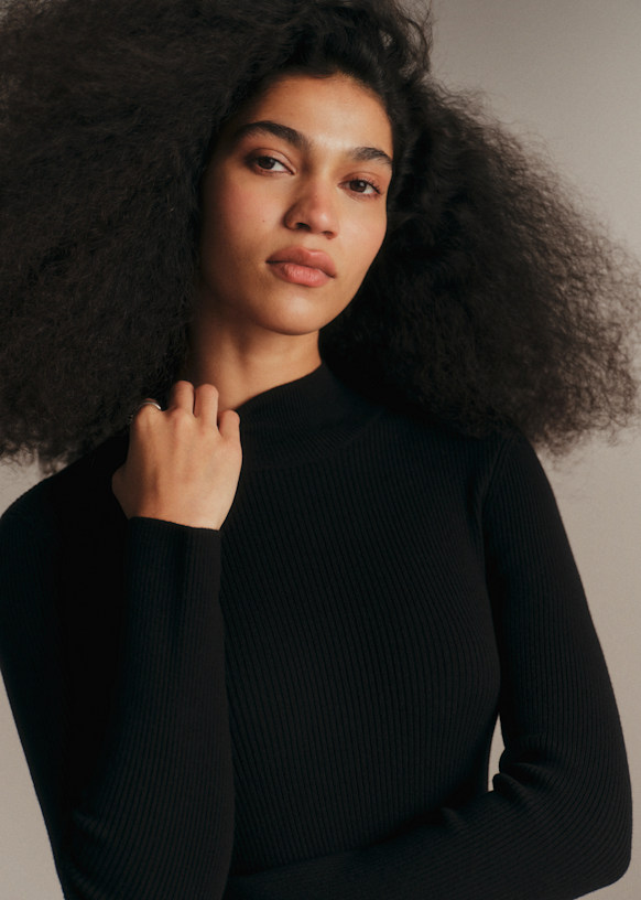Sofia Dress - Black - Merino Wool - Sézane