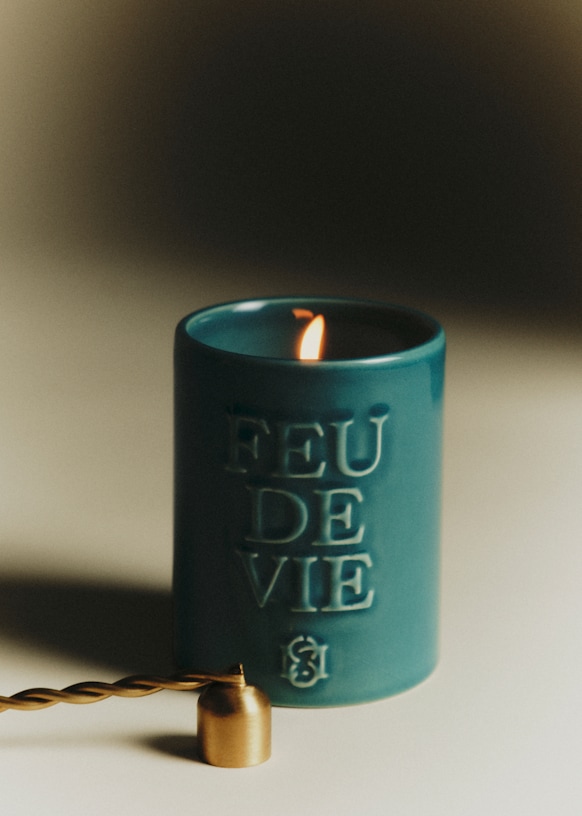 Bougie Feu de vie - Le Linge - Bleu