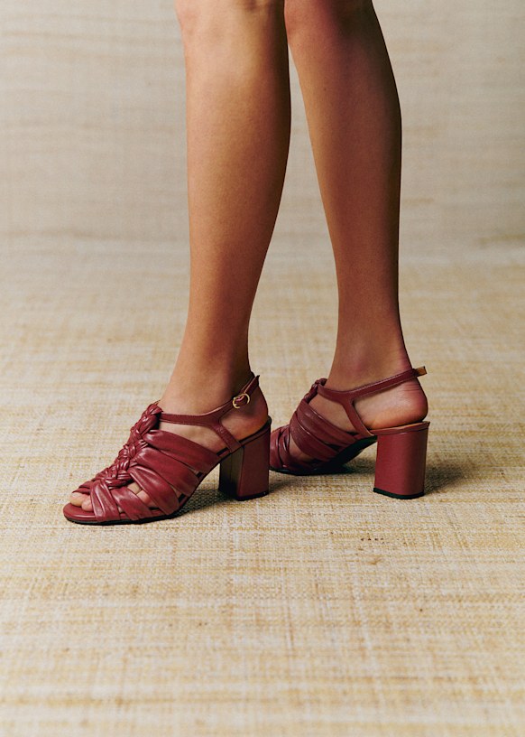 High Clarissa Sandals - Smooth Terracotta - Sheep leather - Sézane