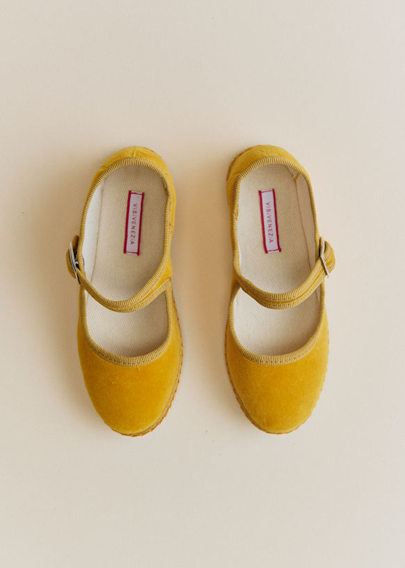 Mary Jane - Sézane x Vibi Venezia - Yellow - Cotton velvet - Sézane