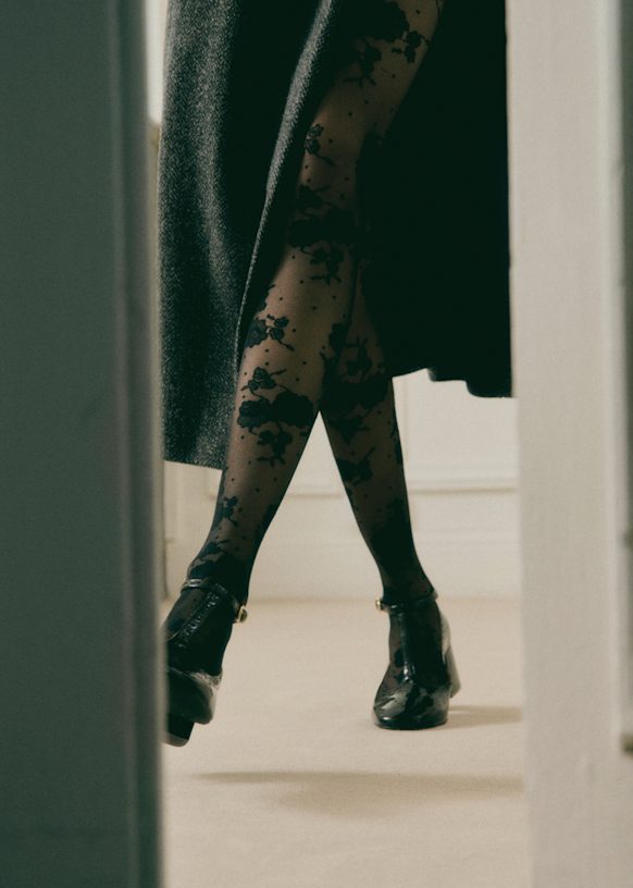 花柄プリュメティタイツ - 黒 - ポリアミド - Sézane