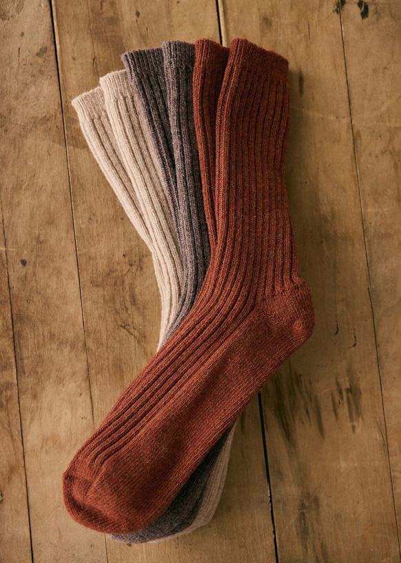 Pack Durham Socks - Rust / Beige / Brown - Wool - Sézane