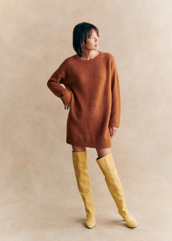 Freja Dress - Rust - Baby Alpaca - Sézane