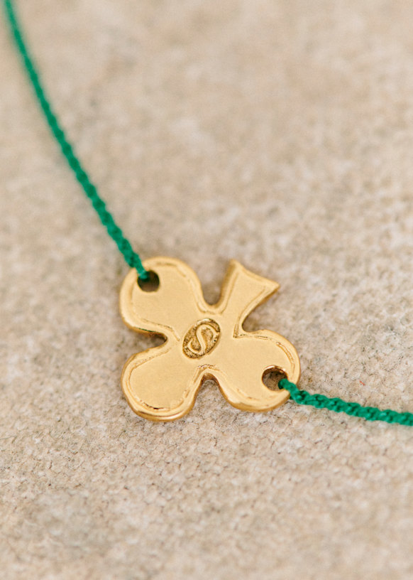 Lulu Bracelet - Green Clover - Majority recycled brass - Sézane