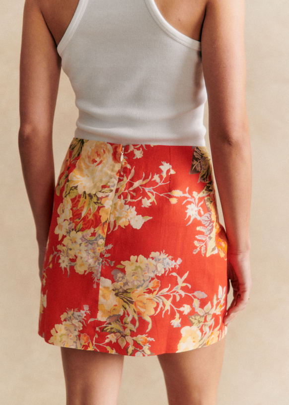 Kellia Blouse - Red Floral - Linen - Sézane