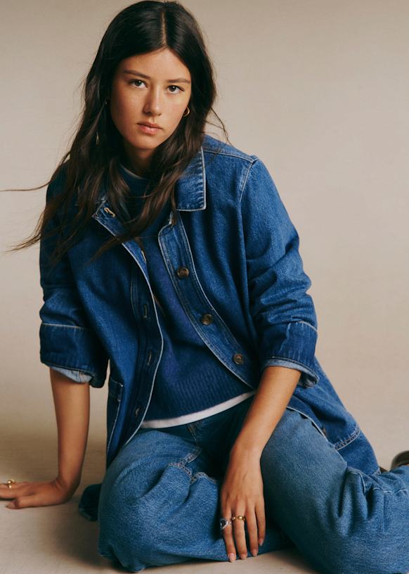 Gab Jacket - Denim Blue - Organic Cotton - Sézane