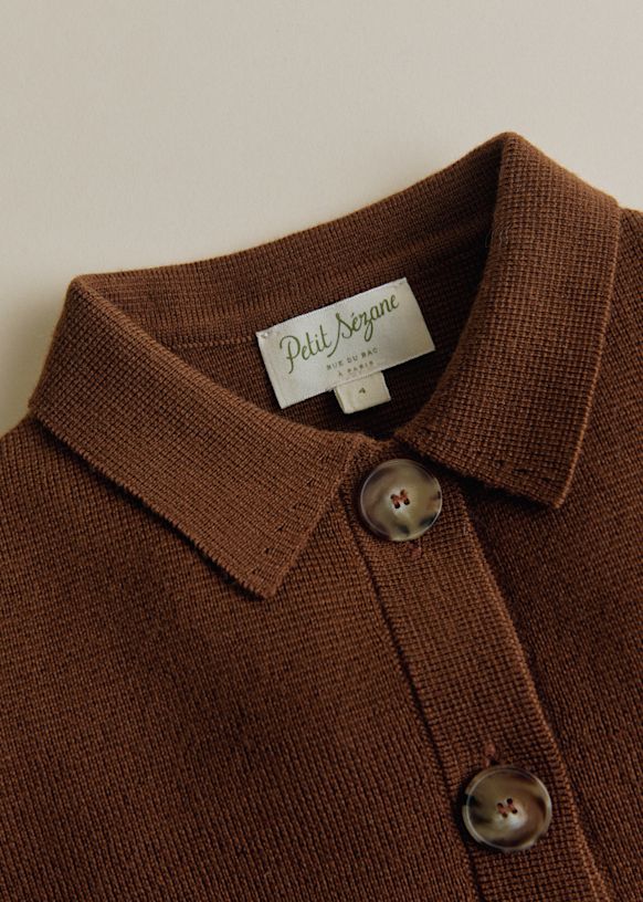 Betty Cardigan - Khaki/ ecru - Merino Wool - Sézane