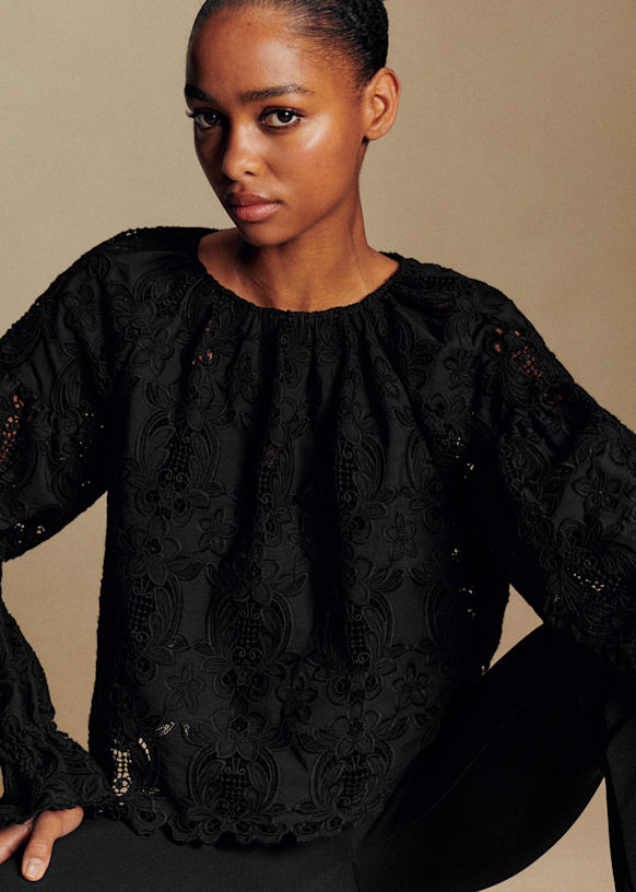 Aly Blouse - Ecru Lace - Organic cotton - organic textile - Sézane