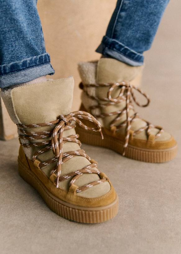 Tessa Boots - Honey - Split cowhide leather - Sézane