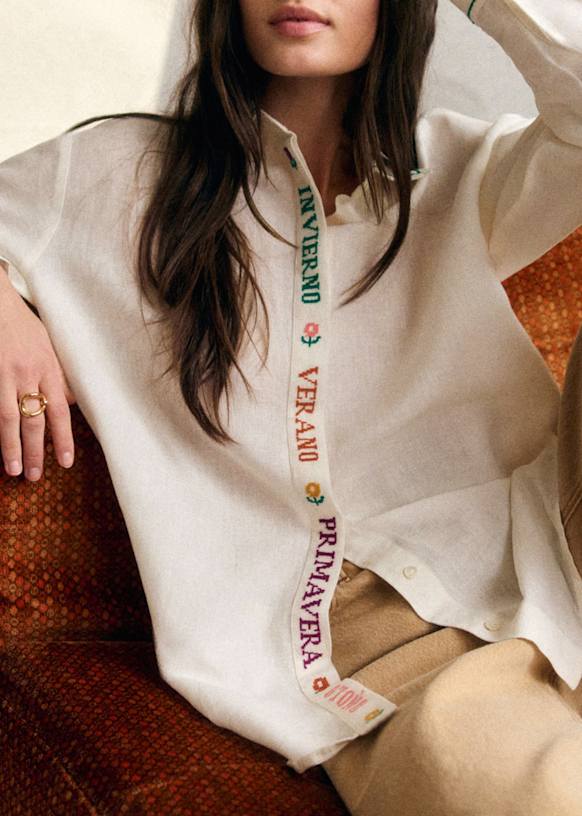 美品✨SEZANE セザンヌ スウェット 花柄 ホワイト×ブルー 36/М相当 美品】SEZANE セザンヌ キッドモヘヤニット ウール 花柄 洗える
