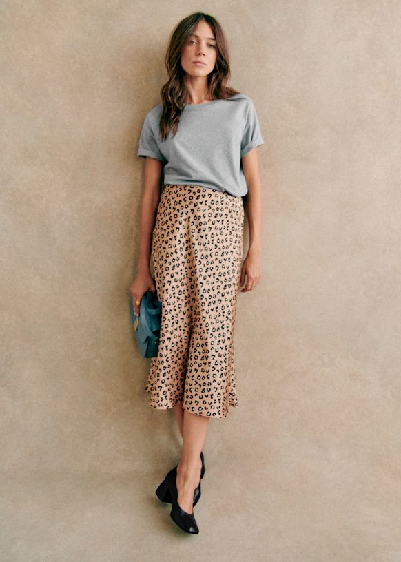 Sandy Skirt - Leopard - Viscose - Sézane Sandy Skirt - Leopard - Viscose - Sézane