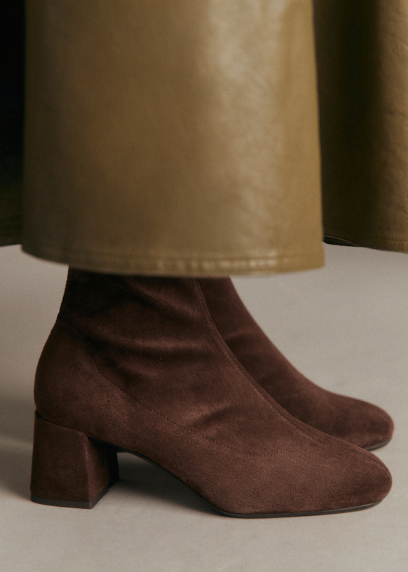 Sophie Mid Boots - Smooth Black - Lamb leather - Sézane