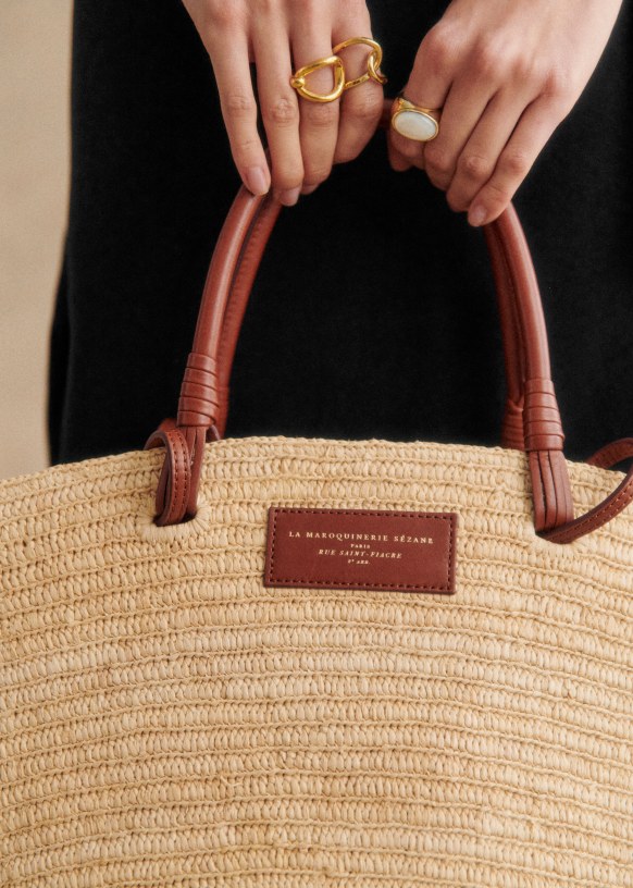 Sezane straw bag cheap