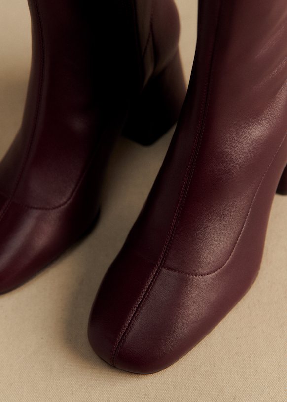 シルバー メッシュ編み ブーツ 中ヒール sezane alba boots シルバー