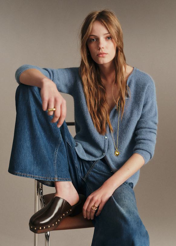 Gaspard Cardigan - Vintage Blue - Super kid mohair - Sézane