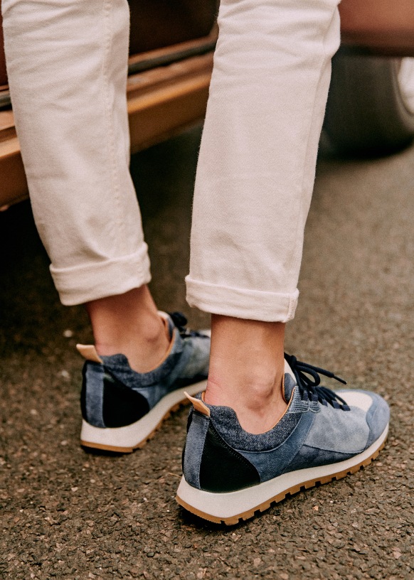 Alex Sneakers - Blue Multicoloured - Split leather - Sézane