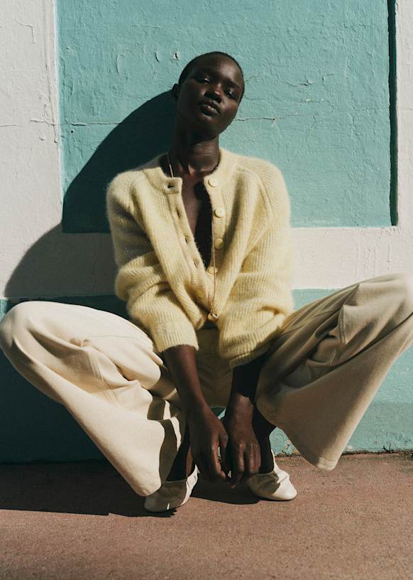 Othello Cardigan - Olive Green - Baby Alpaca - Sézane