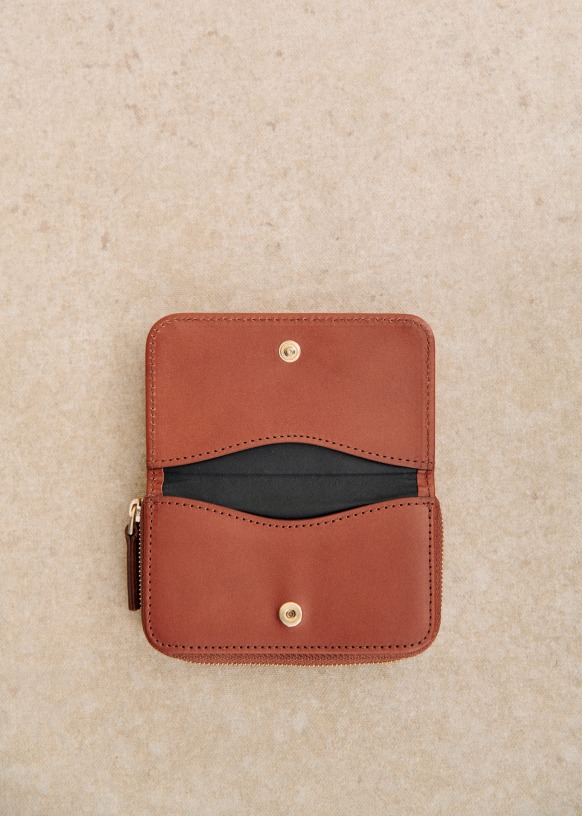 Hugo Card Holder - Embossed Gold - Sézane