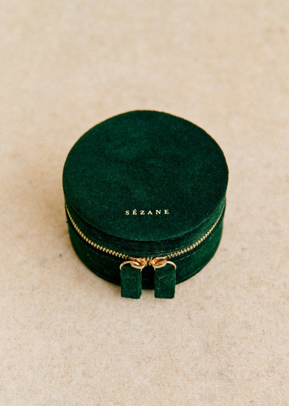 Dark Green Jewelry Storage Box PVC Fashionable Earrings Nail