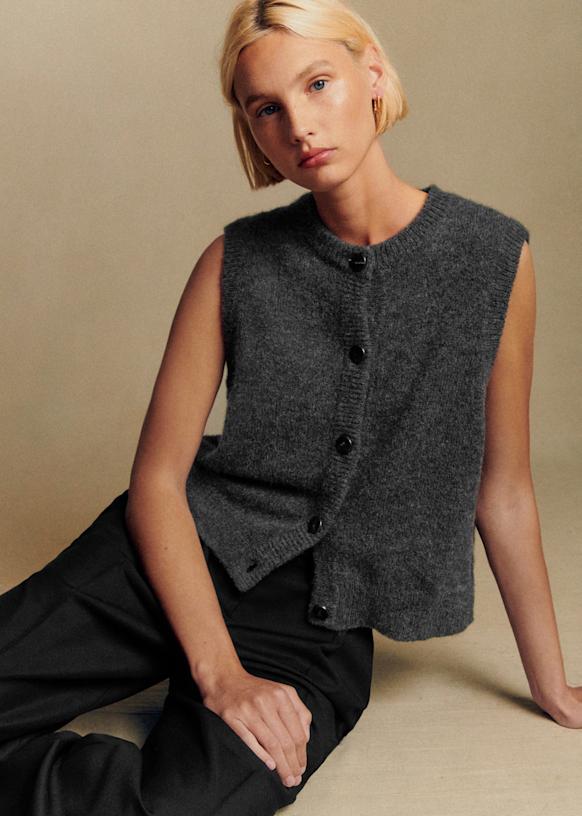 Sacha Cardigan - Charcoal Grey - Baby Alpaca - Sézane