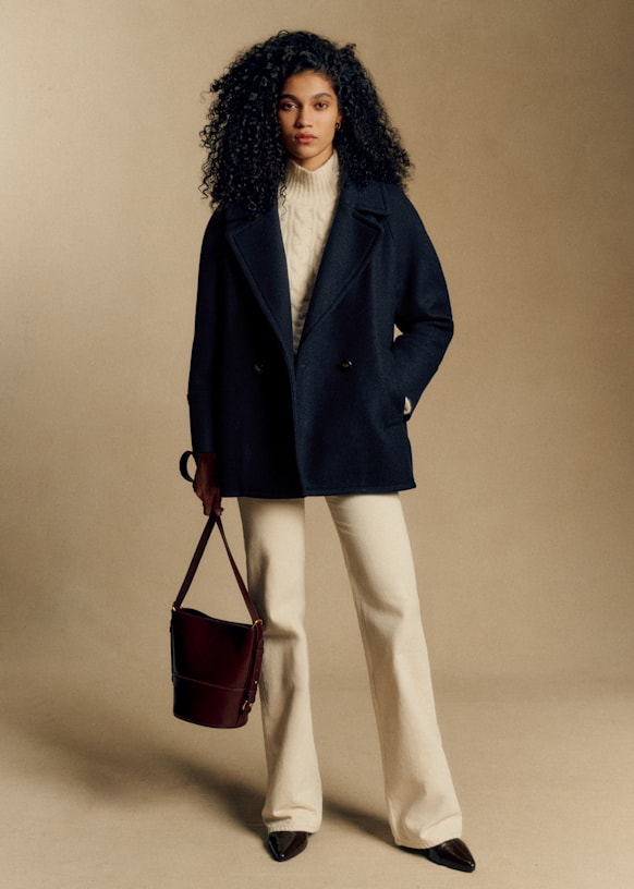 Jayden コート - ネイビー - ウール - Sézane