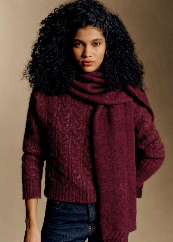 Sjaal Marianne - Karmozijnrood - Baby alpaca - Sézane