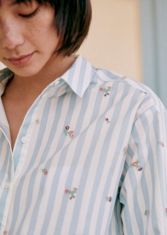 留意点有MEDI VINTAGE FLOWER EMBROIDERY SHIRT Maxy Shirt - Multicoloured flower embroidery - Organic cotton