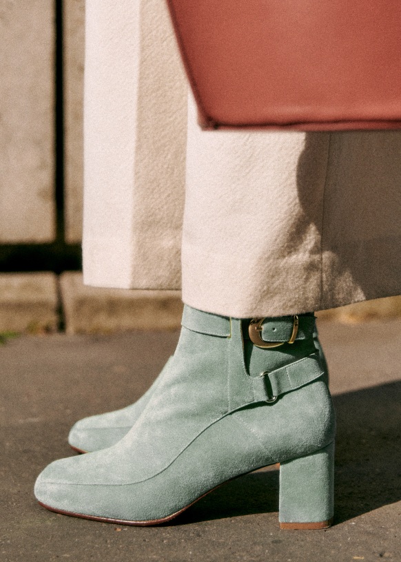 Mint green booties on sale