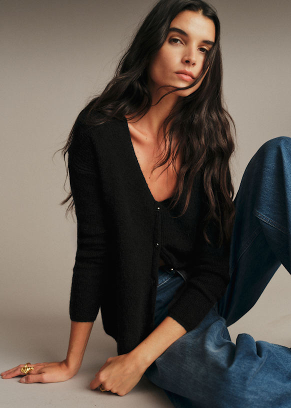 Barry Cardigan - Black - Super kid mohair - Sézane
