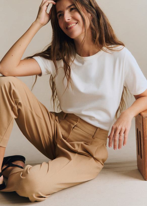 Nolan T-Shirt - Cream/ Navy - Organic cotton - organic textile