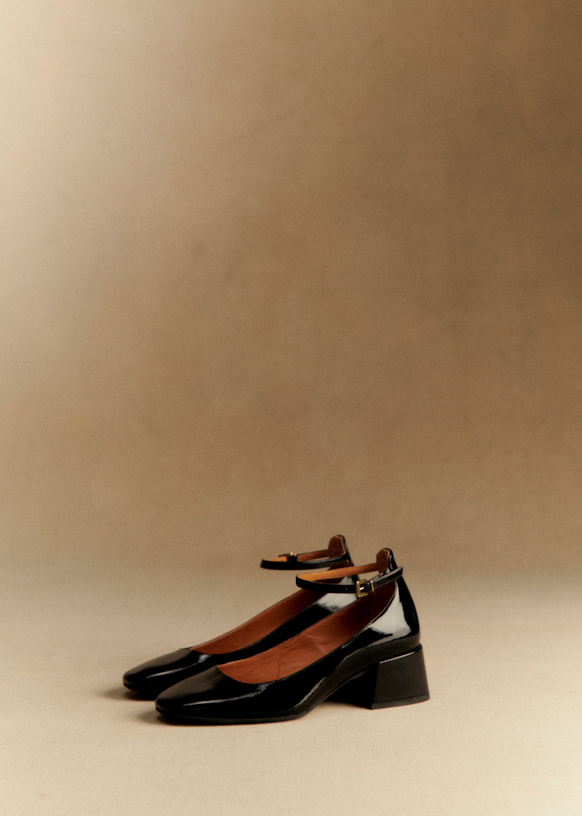【新品未使用】Sezane メリージェーン パンプス セザンヌ ブラック Mélanie Mary Janes - Patent Purple - Patent cowide leather - Sézane