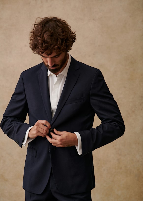 ★ETMON★ Collar Classic Jacket Navy 5000963355 Elmon Jacket - Navy - Wool - Sézane