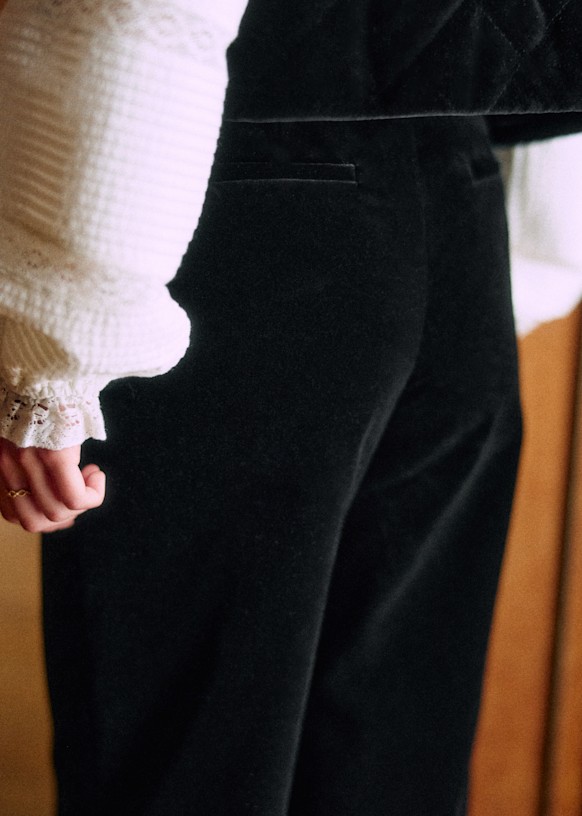 Horacio Trousers - Sézane x MDLO - Black Velvet - Organic