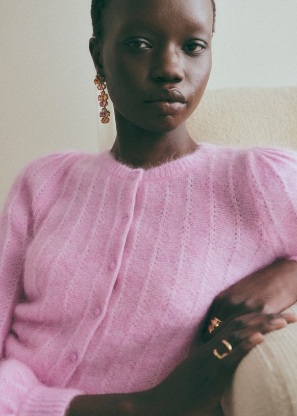 Amance Cardigan - Eucalyptus Green - Super kid mohair - Sézane