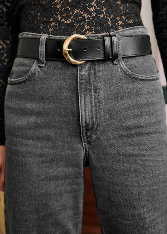 Arthur Belt - Glossy Black - Bovine leather - Sézane