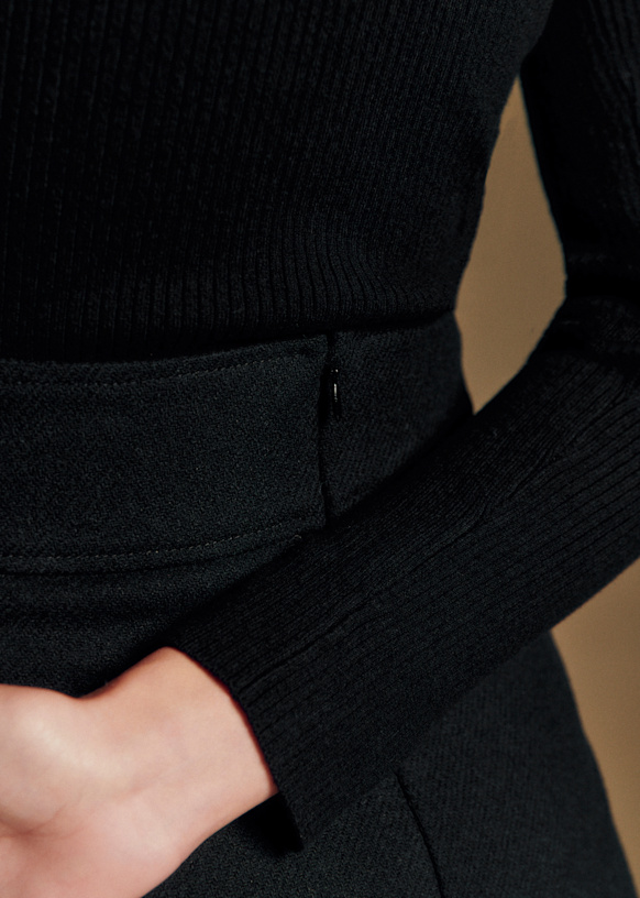 Neli Skirt - Black Leather - Lamb leather - Sézane