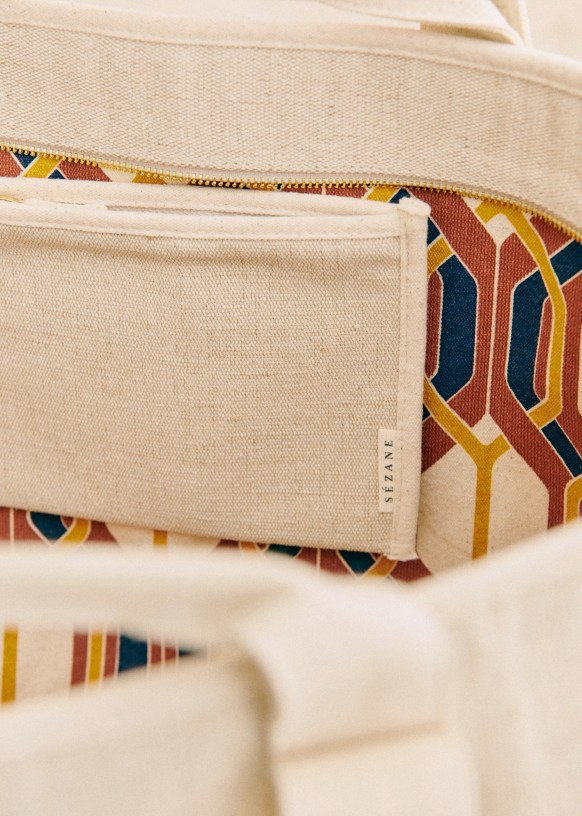 Tote bag - Ecru Multicolor - Jute - Sézane